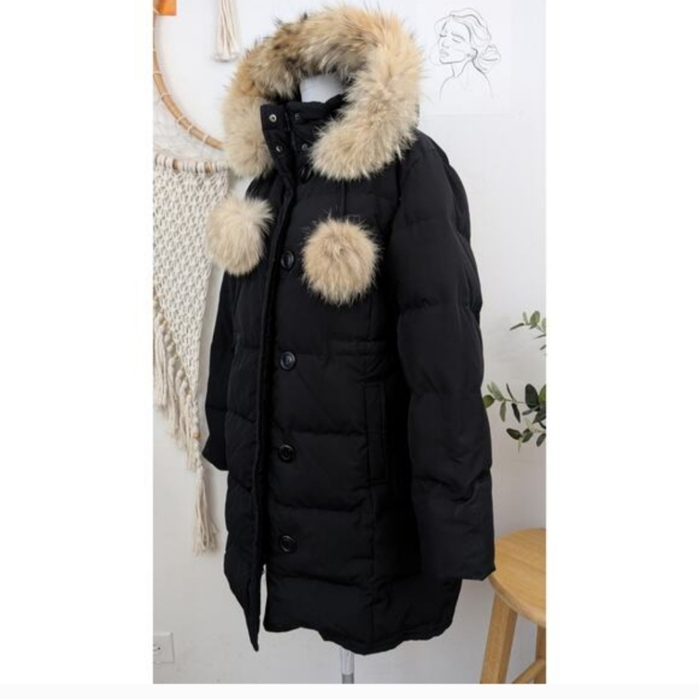Gallery down filled puffer coat with coyote fur - Picture 3 of 11